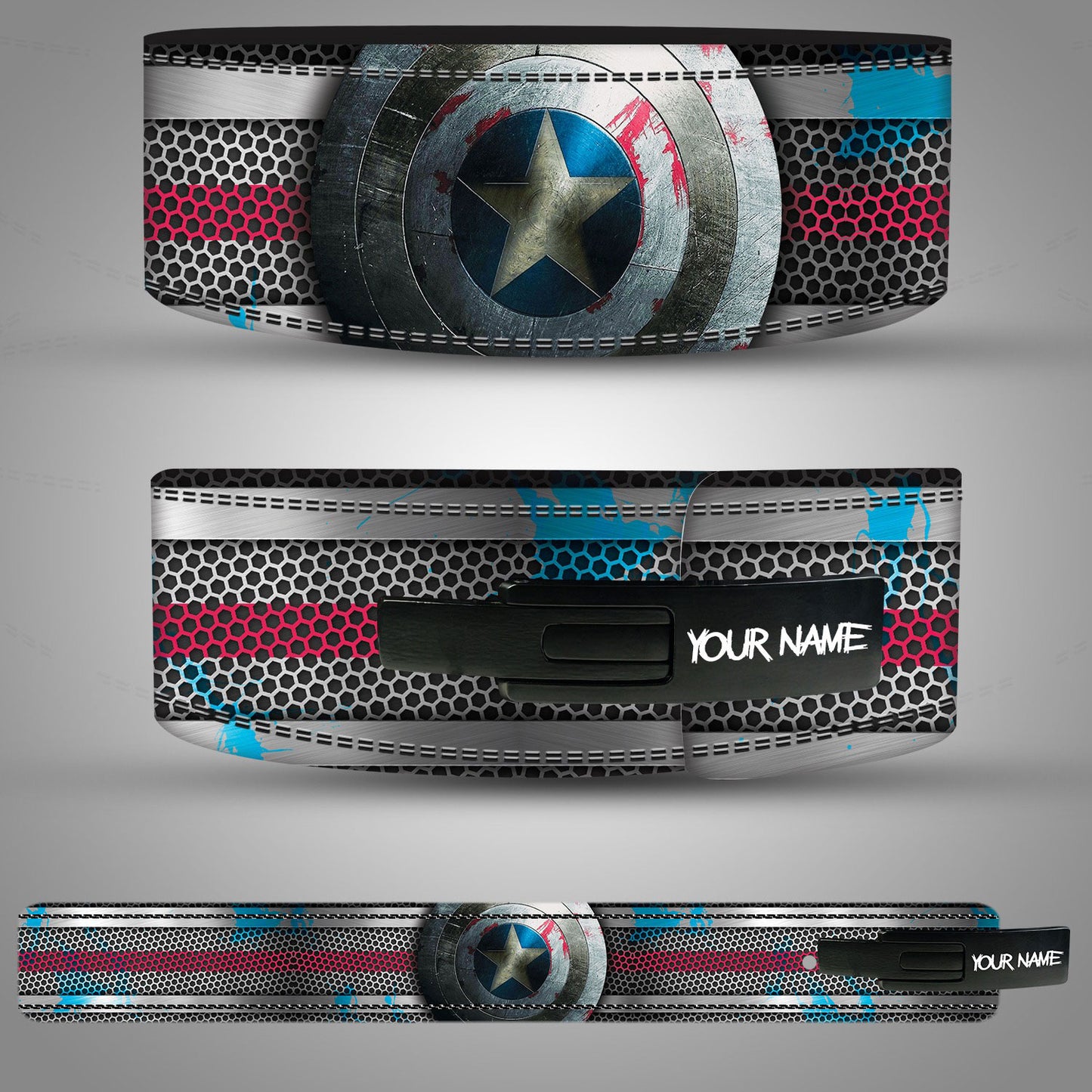 Custom Captain America Powerlifting Belt