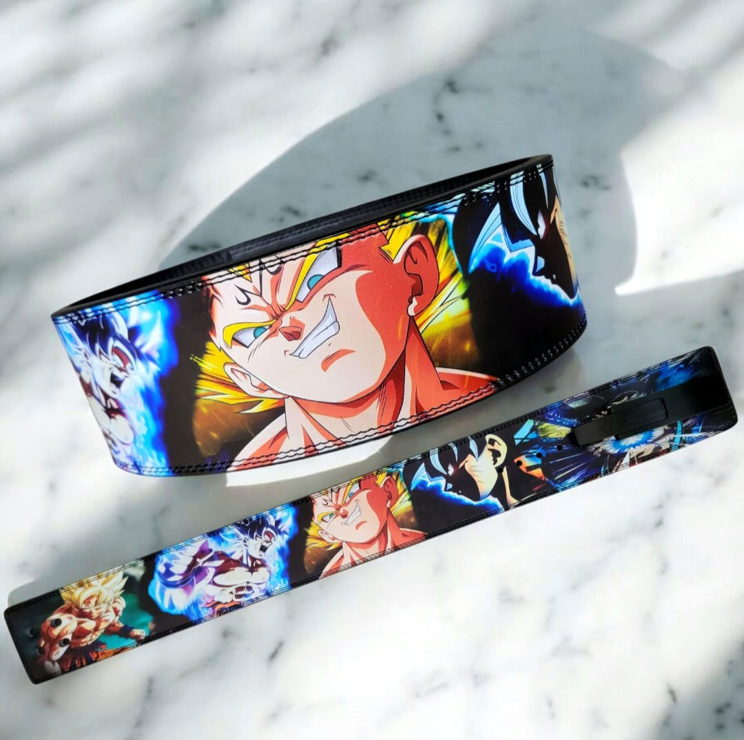 Dragon Ball themed Saiyan gym belt – Goku & Vegeta leather lever belt for lifters