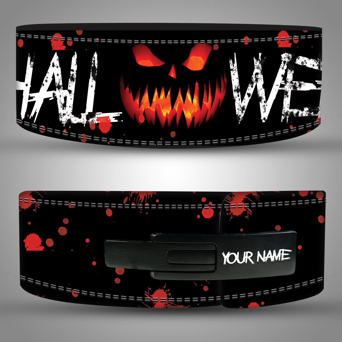 Halloween-themed product with a jack-o'-lantern face and 'HALLOWEEN' text on a black background.