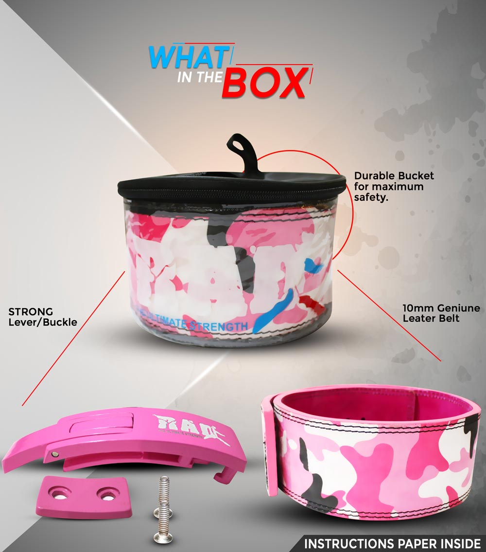 Pink Camo Weightlifting Belt