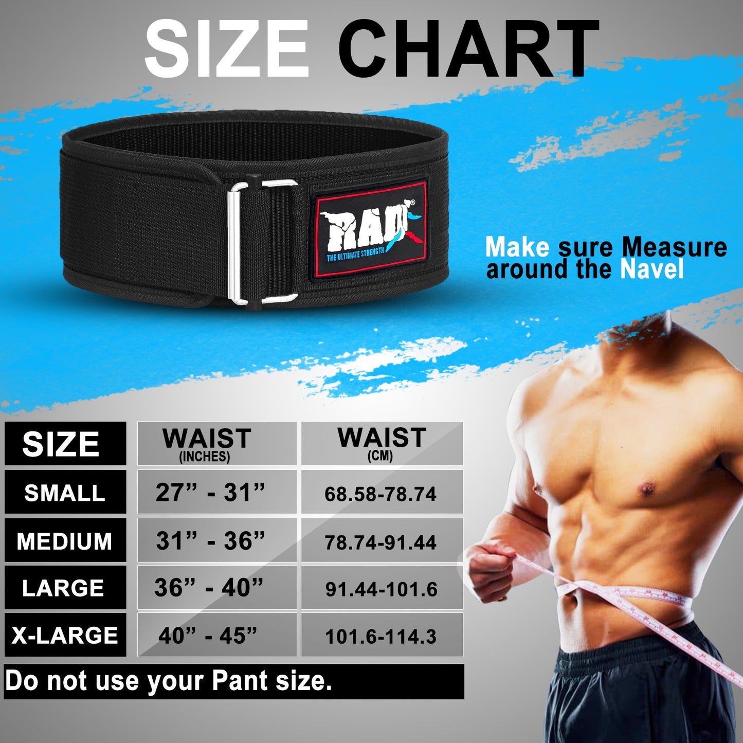 Size chart Self-locking Belt