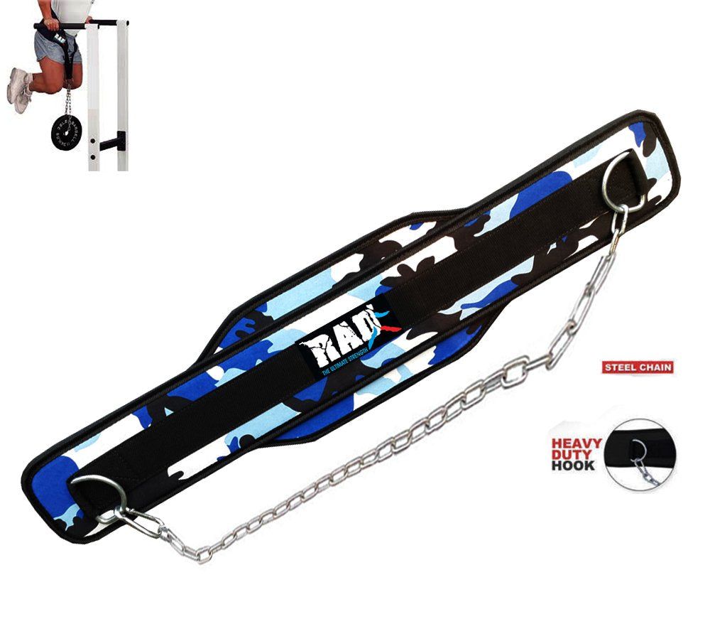 Rad Weightlifting Dipping Power Belt With Metal Chain Back Support Training Bodybuilding