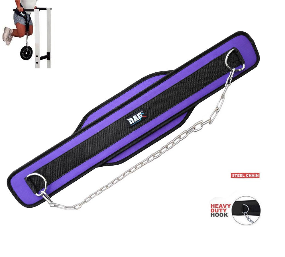 Rad Weightlifting Dipping Power Belt With Metal Chain Back Support Training Bodybuilding