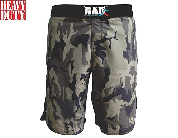 RAD MMA Fight Shorts Grappling Short Kick Boxing Cage Fighting Shorts White and Green Camo