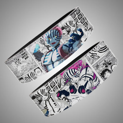 Anime-style lifting belt featuring Akaza and black-and-white manga graphics.