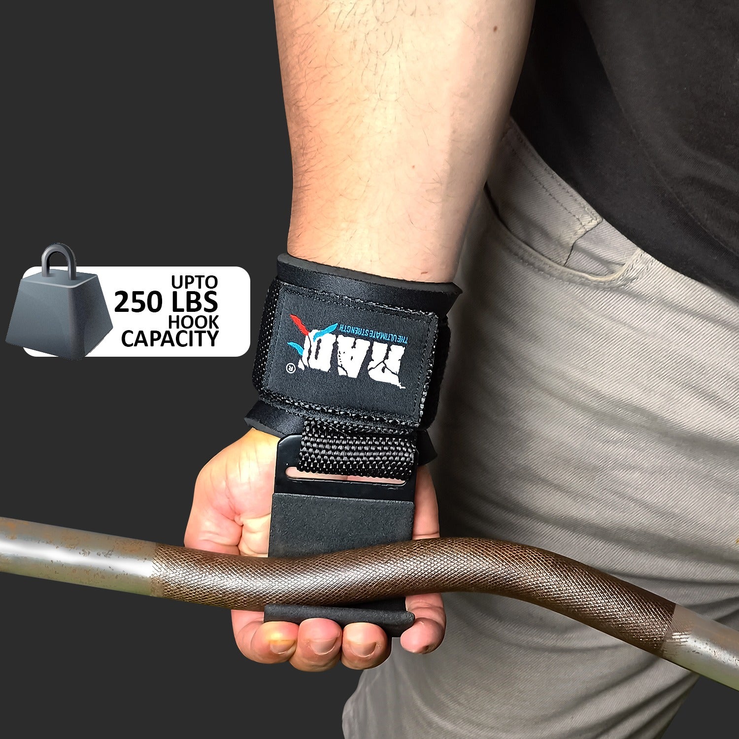 Boost your training performance with strong and reliable black weightlifting hooks