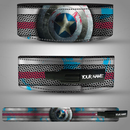 Custom Captain America Powerlifting Belt