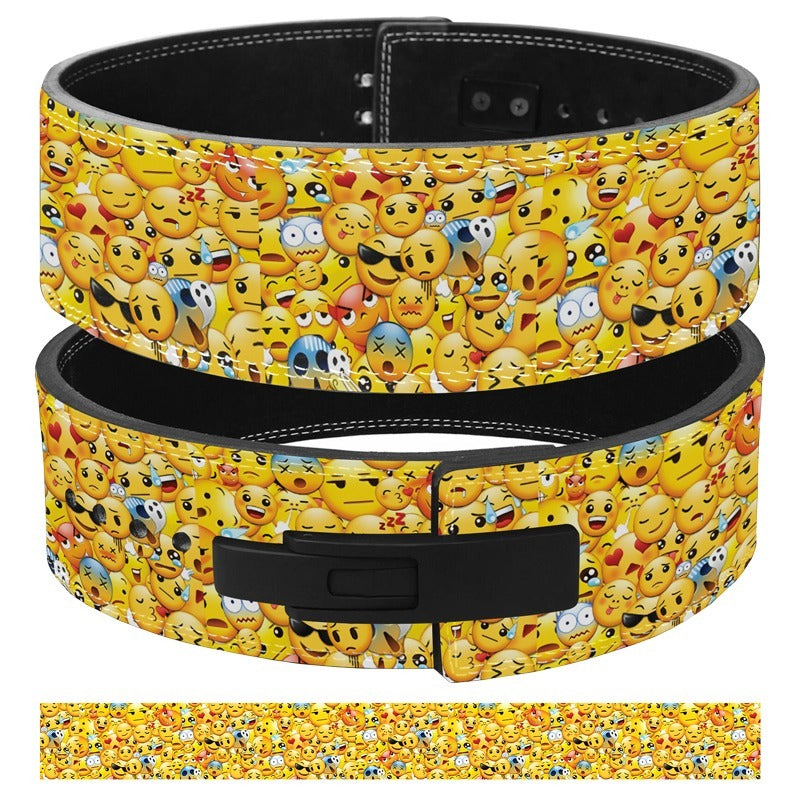 Emoji Power Weightlifting Belt – Fun Face Gym Belt for Lifting