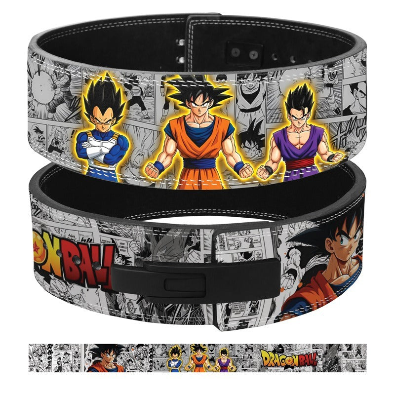 Dragon Ball weightlifting belt. Featuring Goku, Vegeta, and Gohan.