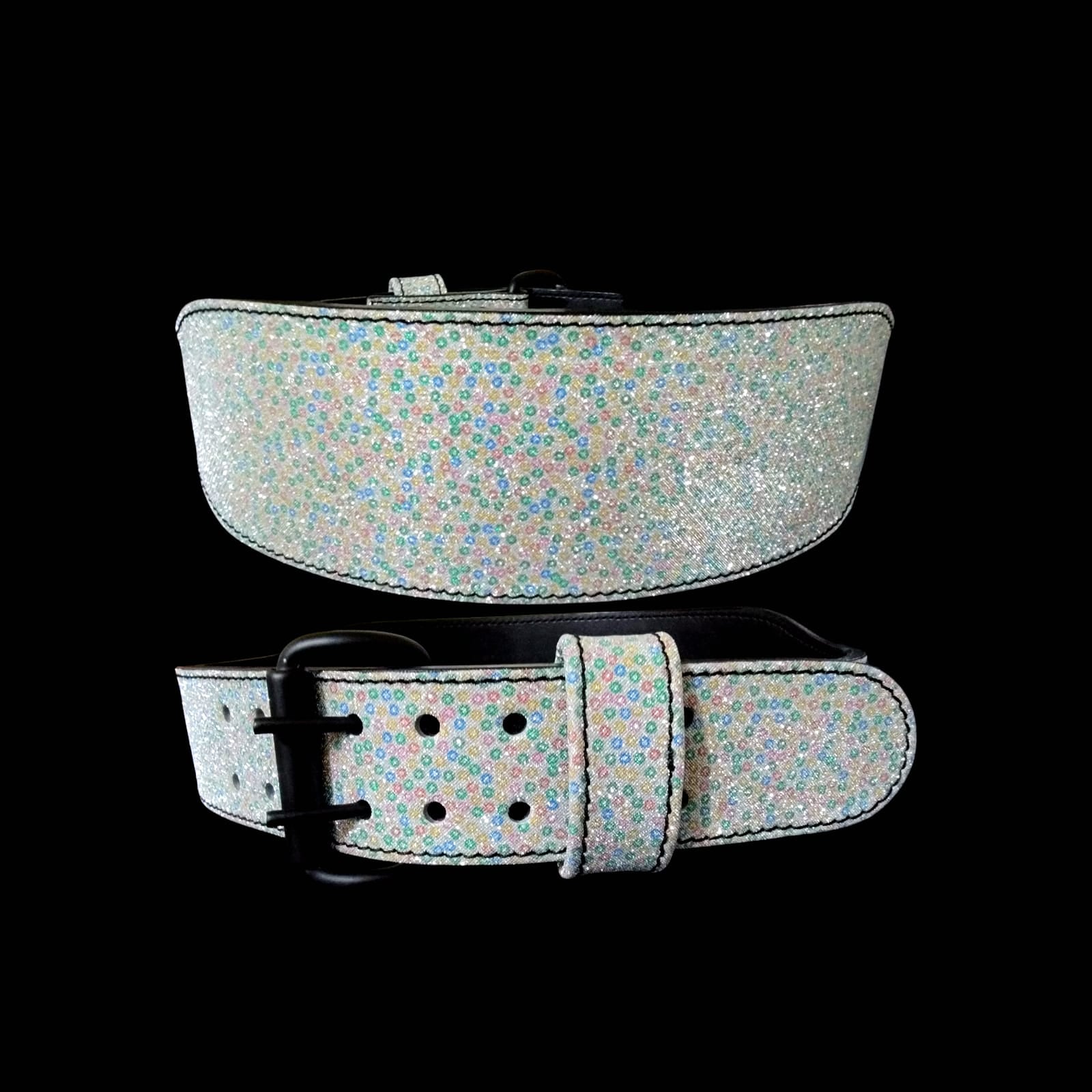 Glitter White Powerlifting Belt