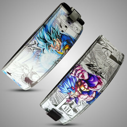 Anime weightlifting belt featuring Gogeta with blue Super Saiyan