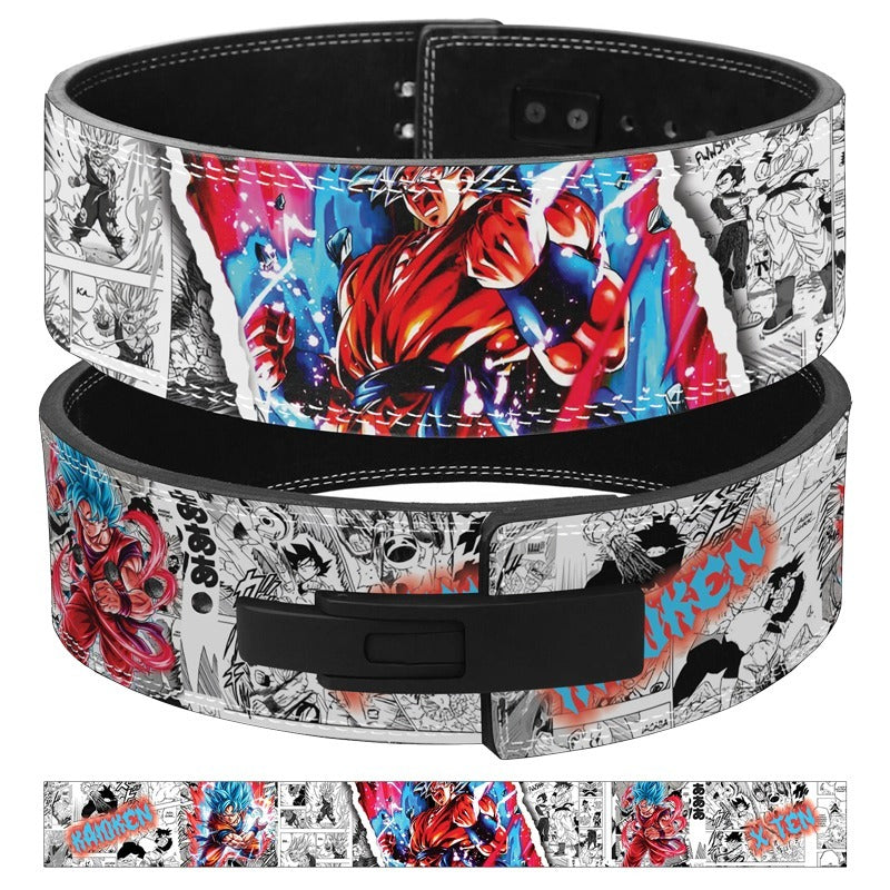 Ultra Instinct Goku Weightlifting Belt – Red &amp; Blue Anime Gym Belt