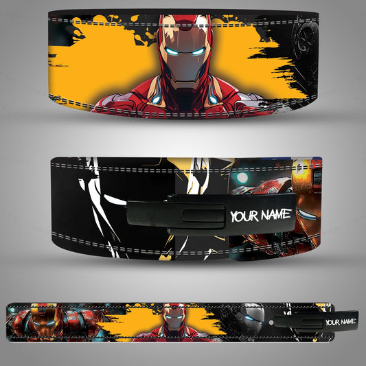 Iron Man Weightlifting Belt – Leather Lever Buckle Powerlifting Belt