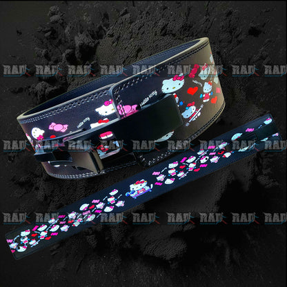 Hello Kitty belt with colorful design on a dark background