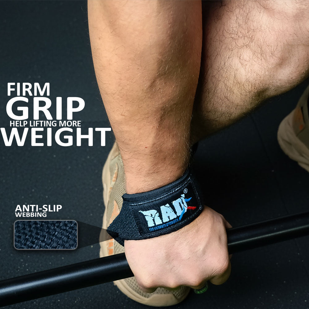 Black Lifting Straps – Heavy Duty Wrist Support for Weightlifting, Deadlifts & Strength Training