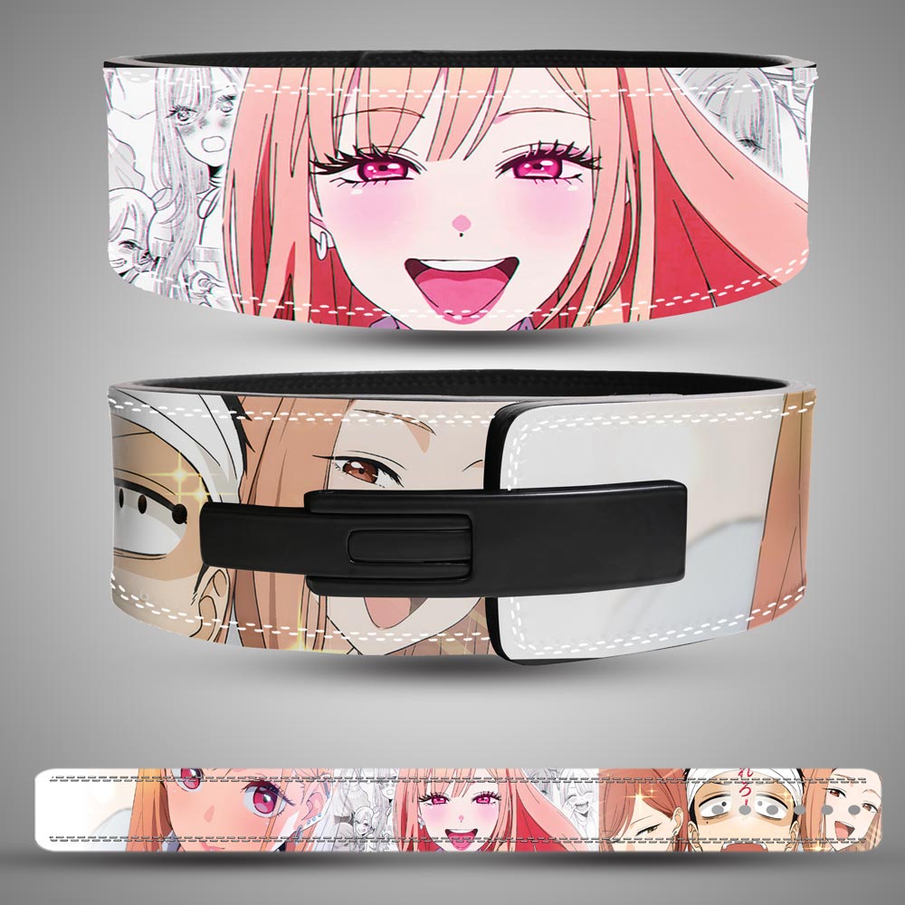 Custom split leather 13mm Marin Kitagawa anime weightlifting belt.