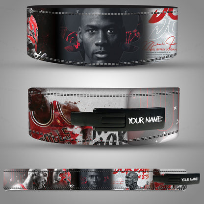 Jordan themed leather gym belt – 10mm and 13mm options