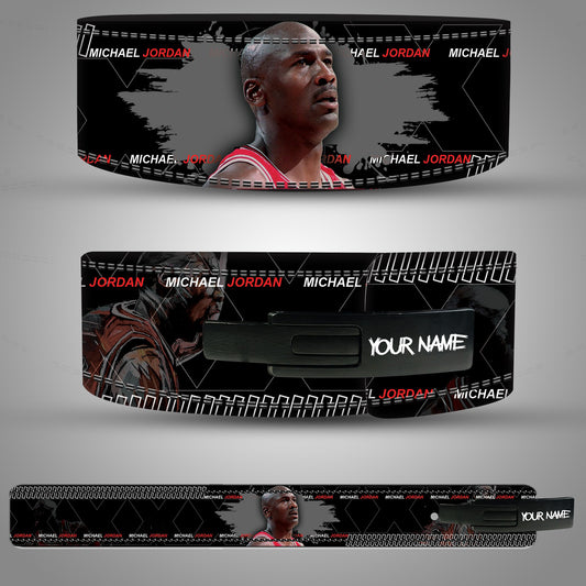 Michael Jordan inspired custom weightlifting belt with lever buckle