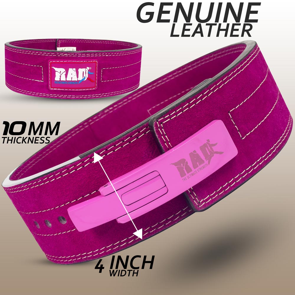 Pink Weight lifting Lever Belt