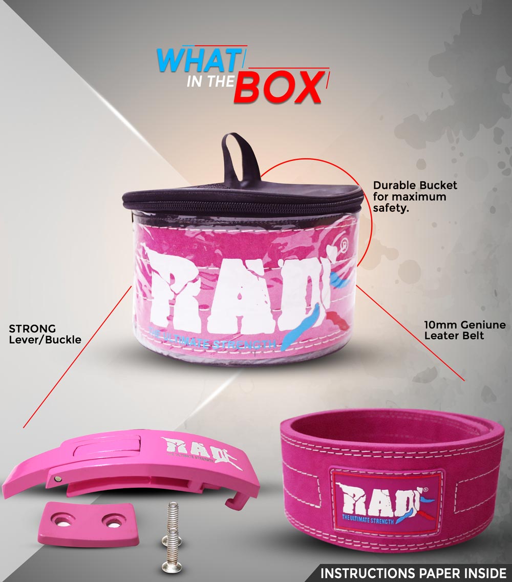 Pink Weight lifting Lever Belt