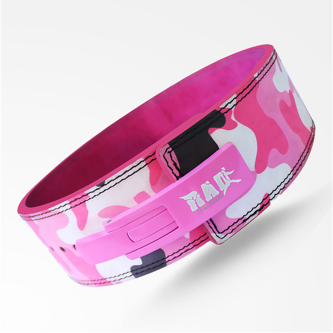 Pink Camo Weight Lifting Lever Belt - RAD