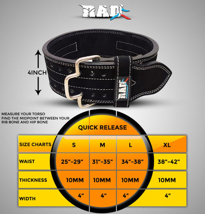 Lifting belt Size chart