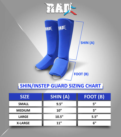 RAD MMA Shin Instep Foam Pad Support Boxing Leg Guards Foot Protective Gear Kickboxing