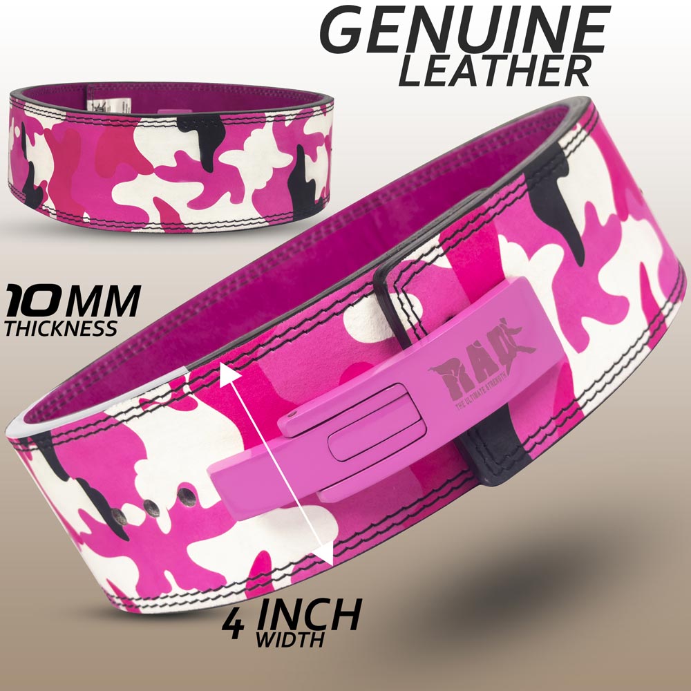 Pink Camo Weightlifting Belt 