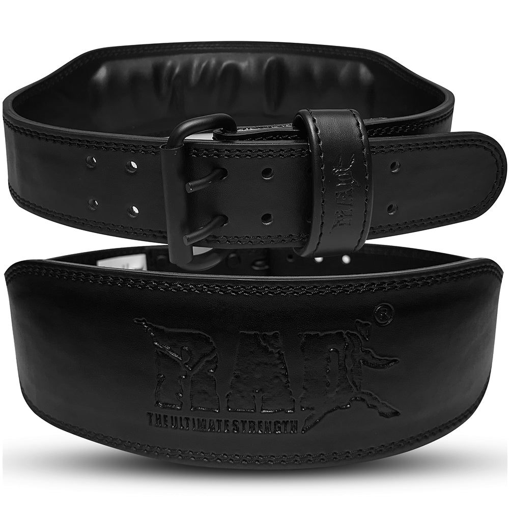 RAD 4" Leather Lever Belt For Powerlifting & Gym Training - Black, Unisex