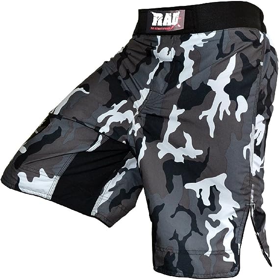 RAD MMA Fight Shorts Grappling Short Kick Boxing Cage Fighting Shorts White and Green Camo