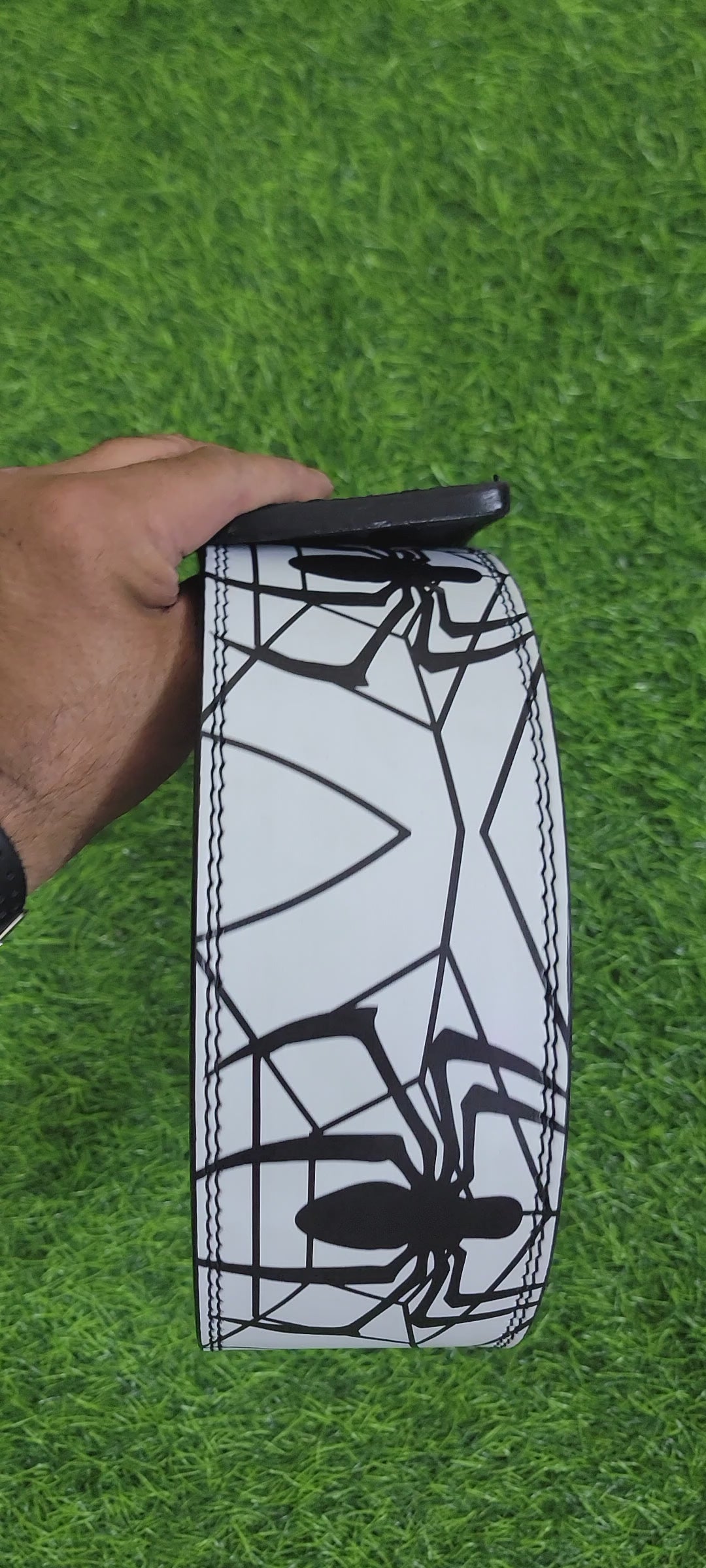 White Spiderman Weightlifting belt
