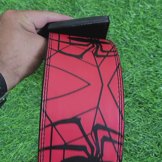 Red Spiderman Weightlifting belt Video