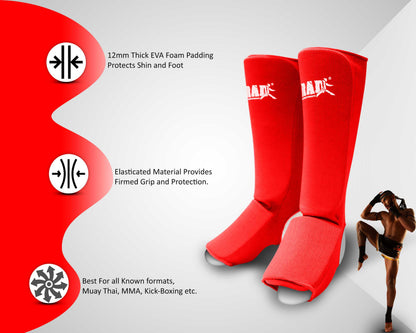 RAD MMA Shin Instep Foam Pad Support Boxing Leg Guards Foot Protective Gear Kickboxing