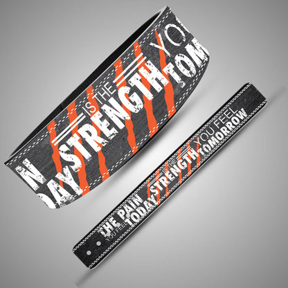 Motivational Typography Leather Lever Weightlifting Belt