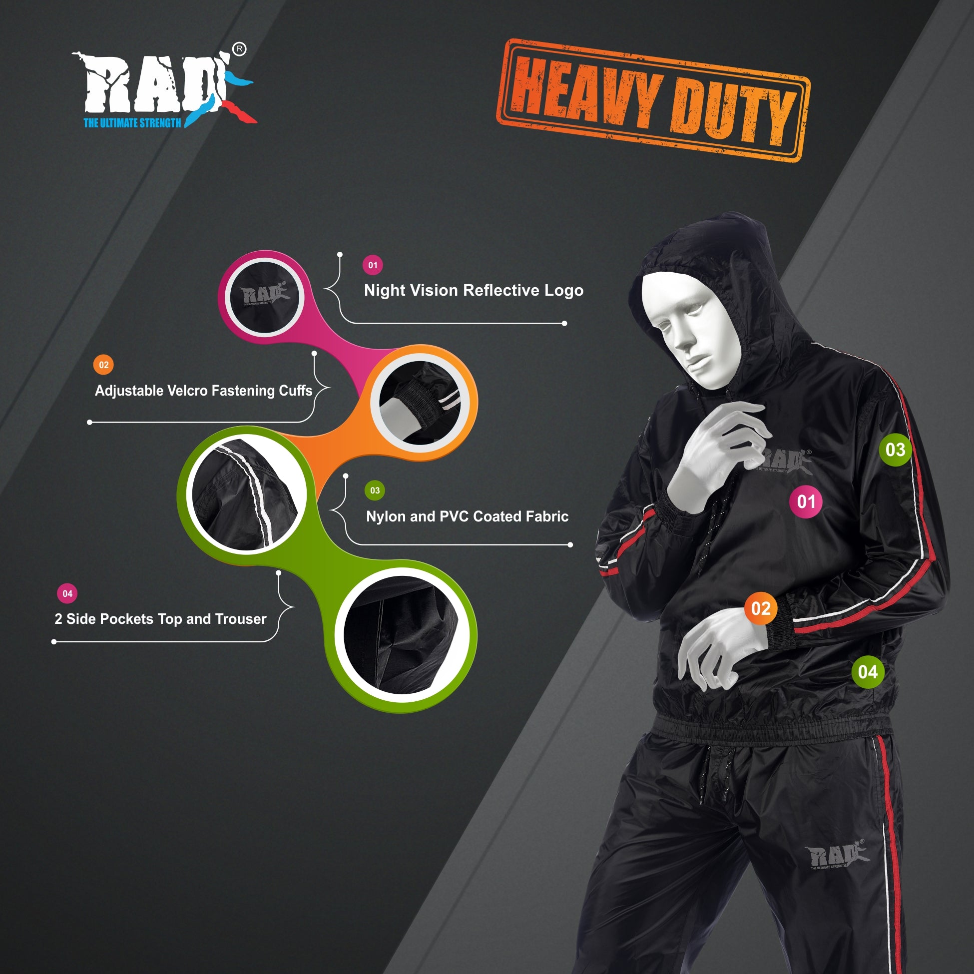 Heavy duty sauna sweat hot sale suit