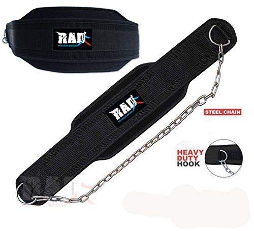 Rad Weightlifting Dipping Power Belt With Metal Chain Back Support Training Bodybuilding