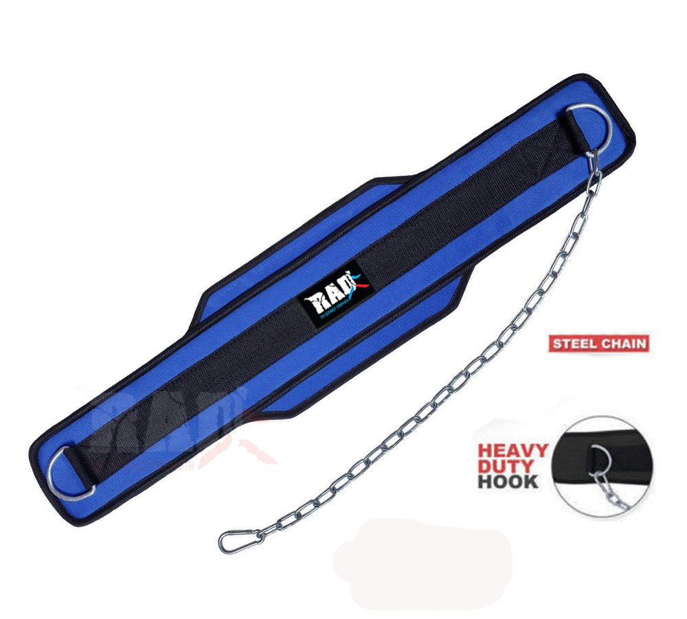 Rad Weightlifting Dipping Power Belt With Metal Chain Back Support Training Bodybuilding