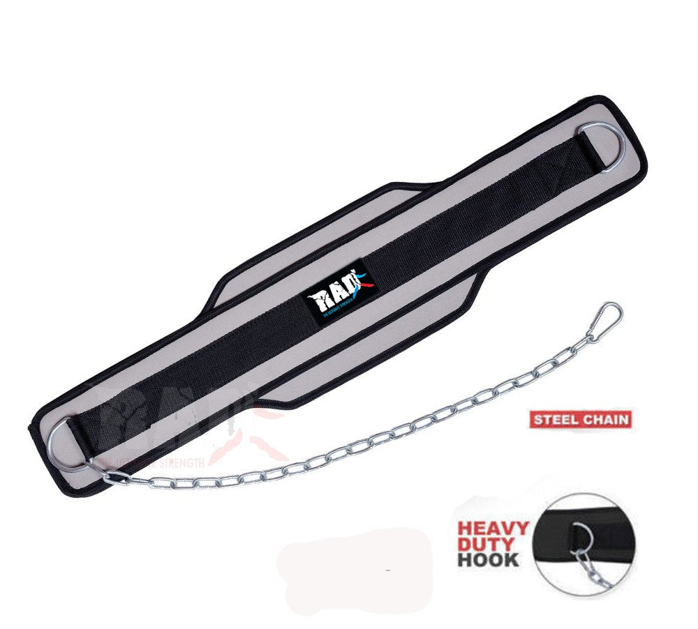Rad Weightlifting Dipping Power Belt With Metal Chain Back Support Training Bodybuilding