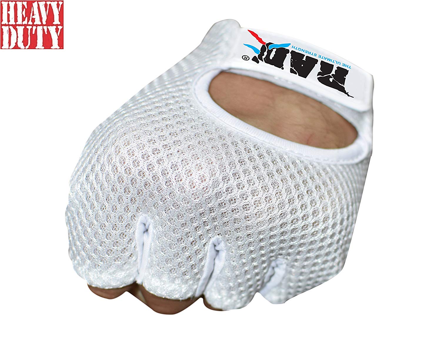 RAD Ultimate Strength RAD Leather Weight Lifting Gloves Gym Fitness Exercise Body Building White Small