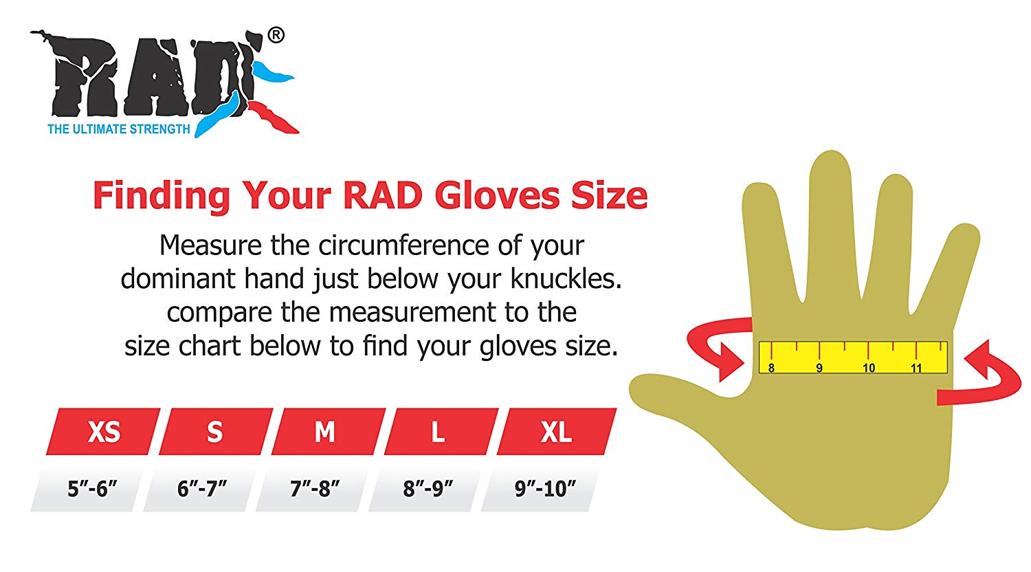 leather weight lifting gloves Size Chart
